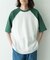 配色ワッフルラグランショートスリーブTシャツ