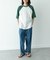 配色ワッフルラグランショートスリーブTシャツ