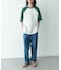 配色ワッフルラグランショートスリーブTシャツ