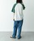 配色ワッフルラグランショートスリーブTシャツ