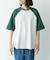 配色ワッフルラグランショートスリーブTシャツ