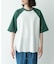 配色ワッフルラグランショートスリーブTシャツ