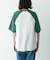 配色ワッフルラグランショートスリーブTシャツ