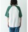 配色ワッフルラグランショートスリーブTシャツ