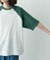 配色ワッフルラグランショートスリーブTシャツ