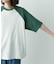 配色ワッフルラグランショートスリーブTシャツ