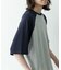 配色ワッフルラグランショートスリーブTシャツ