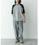 配色ワッフルラグランショートスリーブTシャツ