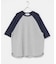 配色ワッフルラグランショートスリーブTシャツ