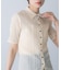 ELENDEEK　SHEER PLEATS KNIT TOP