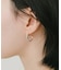 ジオメトリッククリアビジューフープピアス