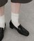 ワイドスクエアギャザーローファー