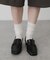 ワイドスクエアギャザーローファー