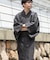 紳士浴衣 綿麻先染め