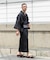 紳士浴衣 綿麻先染め