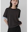 『洗濯可』バイカラーロールスリーブニットTシャツ
