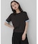 『洗濯可』バイカラーロールスリーブニットTシャツ