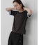『洗濯可』バイカラーロールスリーブニットTシャツ