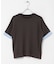 『洗濯可』バイカラーロールスリーブニットTシャツ