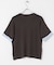 『洗濯可』バイカラーロールスリーブニットTシャツ