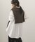 フロントシャーリングシャツワンピース