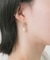 アシンメトリーパールチェーンフープピアス