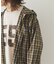 チェックフーデッドシャツ