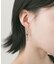 ブラックハートビジューチェーンピアス