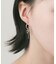 ブラックハートビジューチェーンピアス
