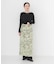 GANNI　PRINTED STRETCH SATIN SKIRT
