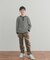 『150サイズあり』ワッフルボーダーロングTシャツ(KIDS)