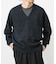 new basic　WASHI WOOL V-NECK KNIT