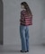 ウールブレンドボーダーニットポロシャツ