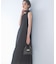 ベルト付フレアシルエットロングドレス