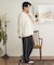 ワッフルヘンリーネックロングTシャツ