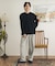 ワッフルヘンリーネックロングTシャツ