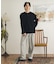 ワッフルヘンリーネックロングTシャツ