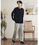 ワッフルヘンリーネックロングTシャツ