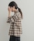 フリルネックチェックブラウス 26AW