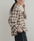 フリルネックチェックブラウス 26AW