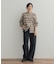 フリルネックチェックブラウス 26AW