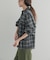 フリルネックチェックブラウス 26AW