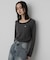 ラウンドネックリブTシャツ