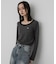 ラウンドネックリブTシャツ