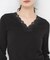 V-NECK LACE RIB TOPS