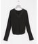 V-NECK LACE RIB TOPS