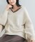 『WEB／一部店舗限定』ボリュームスリーブエアリーVネックニット