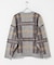 『洗濯可』チェックパターンニットカーディガン
