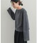 ベロアボーダーショート丈プルオーバー