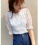 バックリボンレースブラウス